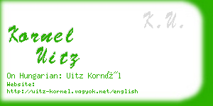 kornel uitz business card